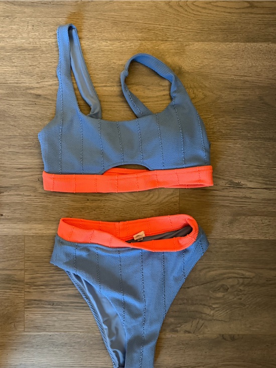 aerie Other - aerie Blue and Orange Ribbed Bikini Set